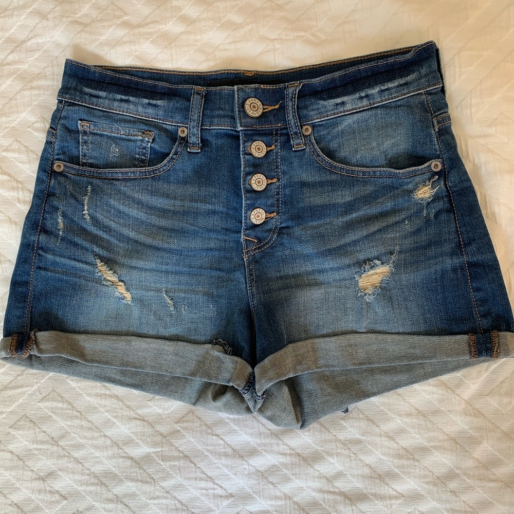 Express Denim Shorts with Button Fly
